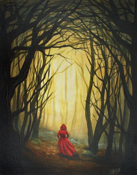 How To Paint Little Red Riding Hood In The Woods Acrylic Painting ...