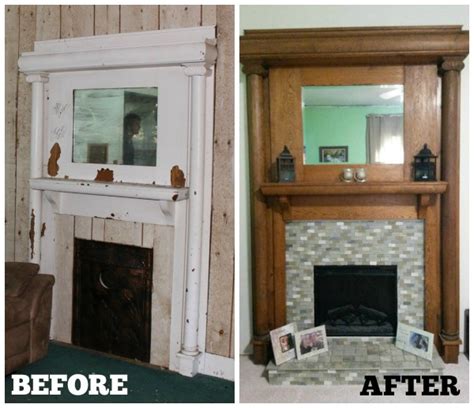 Fireplace Before and After – Scott Family Homestead