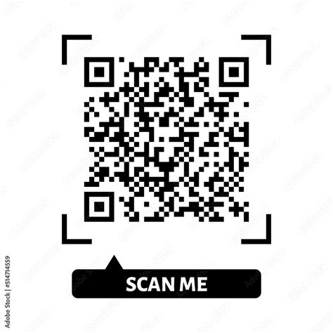 Scan me QR code design. QR code for payment, text transfer with scan me button. Vector ...