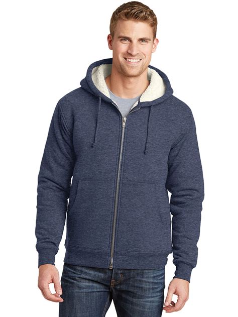 Cornerstone - CornerStone Men's Heavyweight Sherpa Lined Hooded Fleece Jacket_Navy_XS - Walmart ...