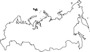 Russia Country Map - Black & White, Solid & Outline Maps JPG SVG PNG ...