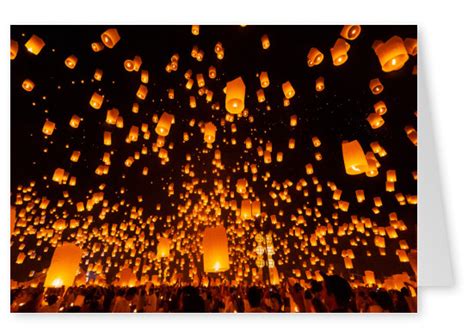 Lantern Festival Thailand | Art, Photo & Illustration Cards 🎨📸 | Send real postcards online