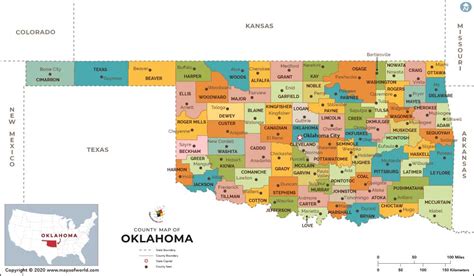 Oklahoma County Map | Oklahoma Counties