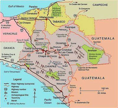 Link to clickable interactive map of Chiapas, Mexico: San Cristóbal de ...