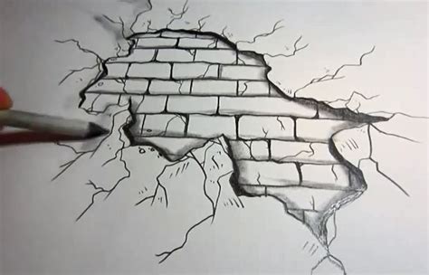 Brick Wall Sketch at PaintingValley.com | Explore collection of Brick ...