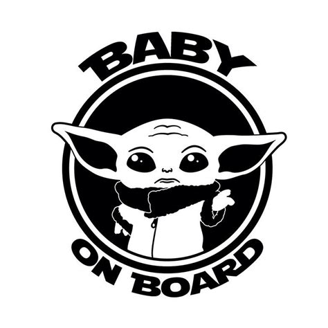 Star Wars Baby Yoda Mandalorian on Board Sticker | Baby on Board Store