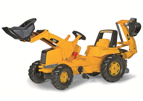 rolly toys CAT Construction Pedal Tractor: Backhoe Loader (Front Loader and Excavator/Digger ...