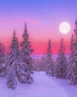 Winter Landscape – Snow Paint By Number - Num Paint Kit