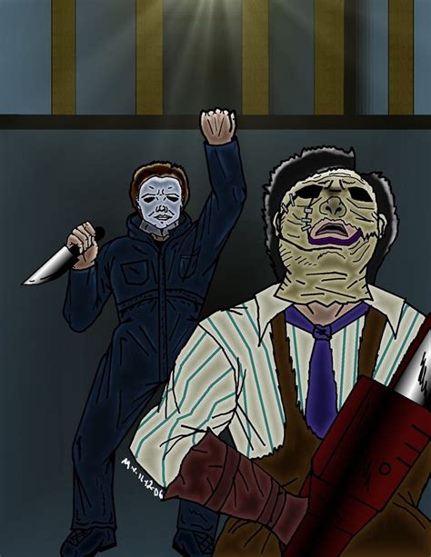 Michael Myers vs. Leatherface | Michael myers, Horror movie art ...