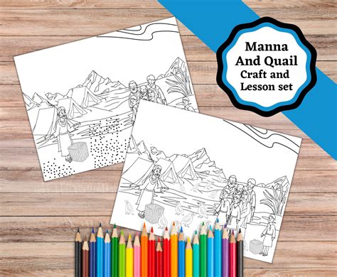 Manna From Heaven and Quail, Craft and Lesson Set. Printable Bible Craft and Lesson Set for Kids ...