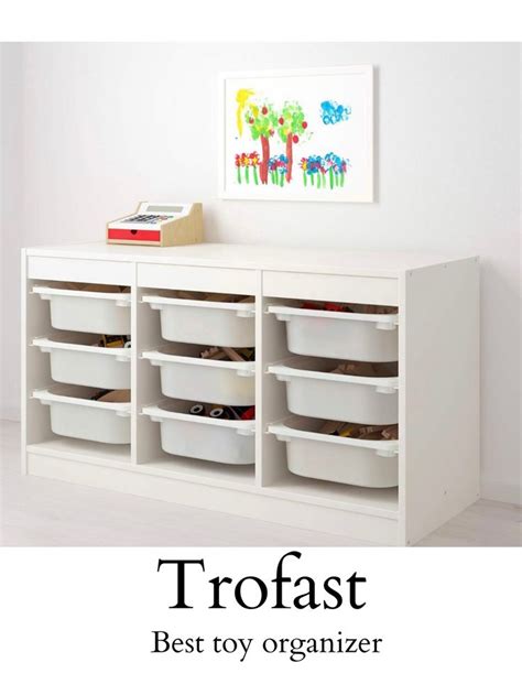 Ikea TROFAST storage combination with boxes, 99x44x56 cm, white/white ...