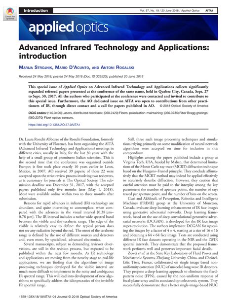 (PDF) Advanced Infrared Technology and Applications: introduction