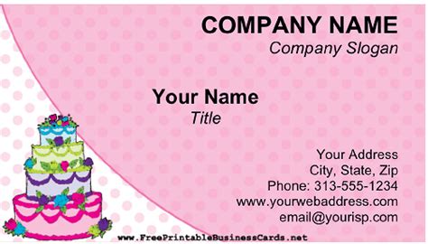 Cake Business Card | Cake business cards, Free business card templates, Free printable business ...