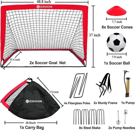 Portable Soccer Goals for Backyard, Kids Soccer Net Set of 2, 4' x 3 ...