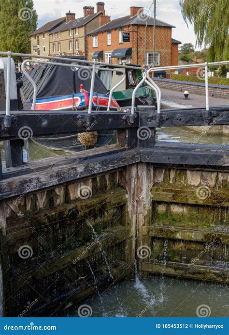 Stoke Bruerne, UK, 2018 - View Across Canal Lock To the Canal Museum at ...