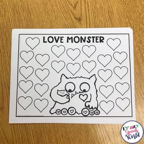 Love Monster Activities for Speech Therapy - Crazy Speech World