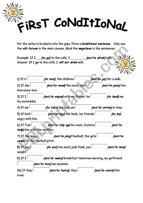 first conditional exercises - ESL worksheet by mirmesko