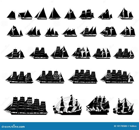 Types of sailboats stock vector. Illustration of ocean - 10178588