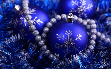 Download Blue Christmas Ornaments Holiday Christmas HD Wallpaper