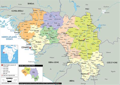 Guinea Map (Political) - Worldometer