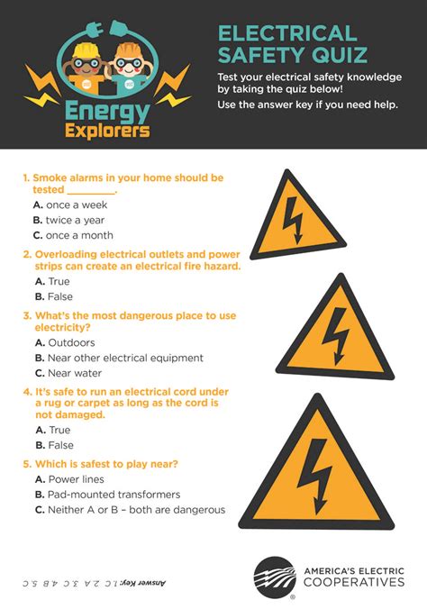 Energy Explorers - Electrical Safety Quiz | Electrical safety, Electricity, Knowledge