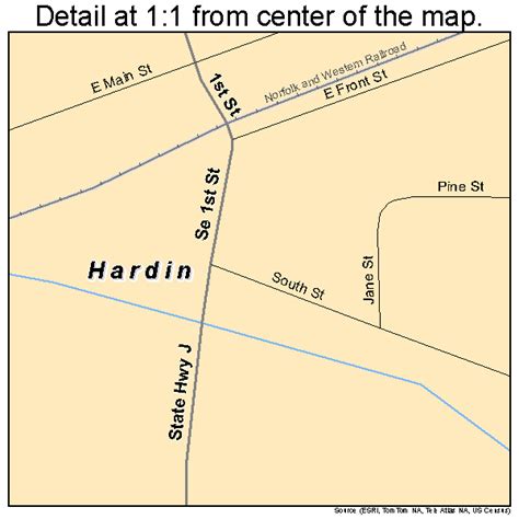 Hardin Missouri Street Map 2930322