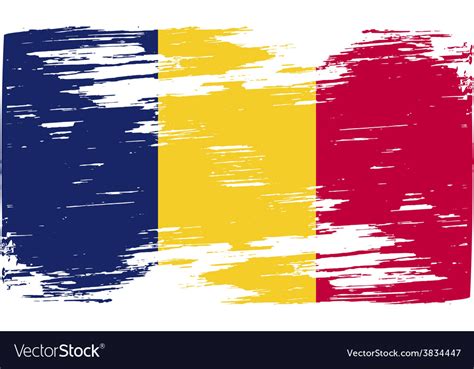 Flag of chad with old texture Royalty Free Vector Image