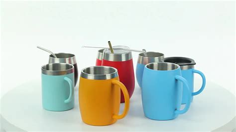 Stainless Steel Coffee Mug Double Wall With Lids - 14 Oz Insulated Coffee Beer Mugs By Avito ...