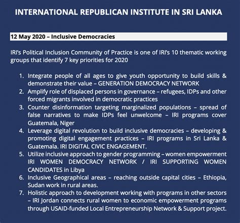 Regime Change Role of International Republican Institute (IRI) in Sri Lanka