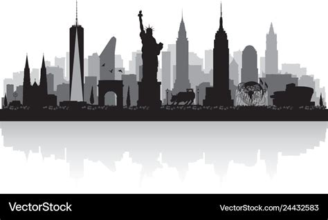 New york city skyline silhouette Royalty Free Vector Image