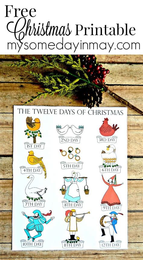 12 Days of Christmas Printable | Christmas printables, Days of christmas song, Free christmas ...