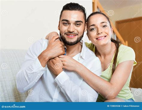 Young Cheerful Man And Woman Laughing Stock Photo - Image of happiness ...