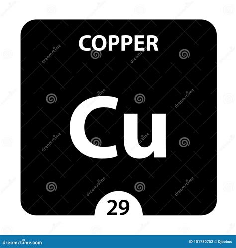 Copper Cu Chemical Element. Copper Sign with Atomic Number. Chemical 29 Element of Periodic ...