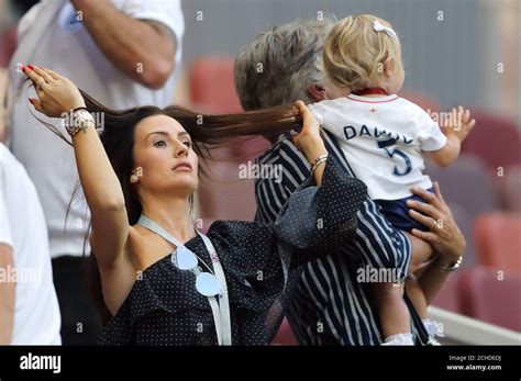 John Stones partner Millie Savage in the crowd before the FIFA World Cup, Semi Final match at ...