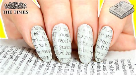 NEWSPAPER NAILS HACKS | NEWSPAPER PRINT NAIL ART (WITH WATER & WITHOUT ALCOHOL) - YouTube