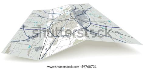 Detailed Editable Vector Folding Map No Stock Vector (Royalty Free) 59768731 | Shutterstock