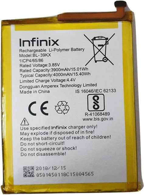 Infinix Mobile Battery For Infinix S4, Hot 7 Pro, X626, X626B, X625D Price in India - Buy ...