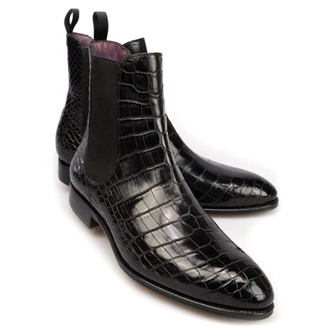 Mens Alligator Chelsea Boots | CARMINA