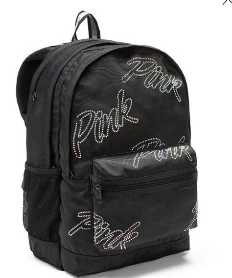 Victorias Secret VS PINK Bling Rhinestone Campus Backpack Book Bag Logo NWT $65 - Purse … | Pink ...