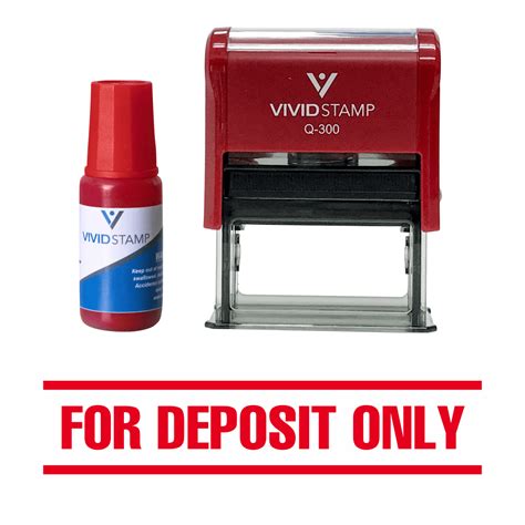 For Deposit Only Self Inking Rubber Stamp Combo with Refill (Red Ink) - Large - Walmart.com ...