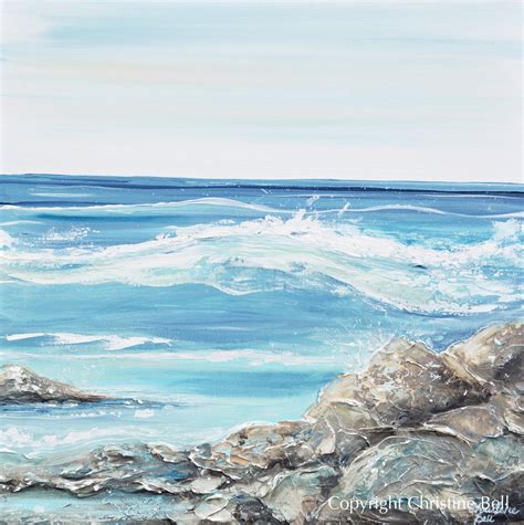 ORIGINAL Art Abstract Painting Coastal Ocean La Jolla Waves Rocks Home – Contemporary Art by ...