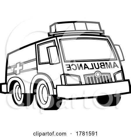 Cartoon Black and White Ambulance by Hit Toon #1781591