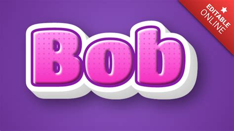 Bob | Text Effect Generator | TextStudio