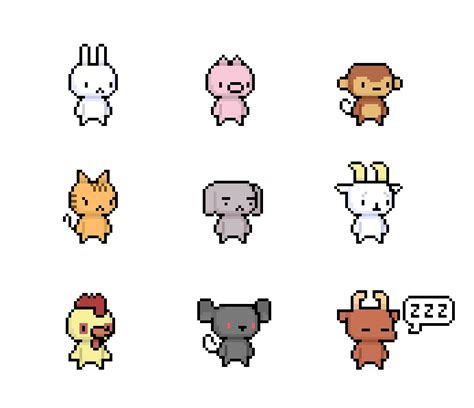 Animal Sprites (Nov 2014) by emimonserrate on DeviantArt | Pixel art design, Pixel art ...