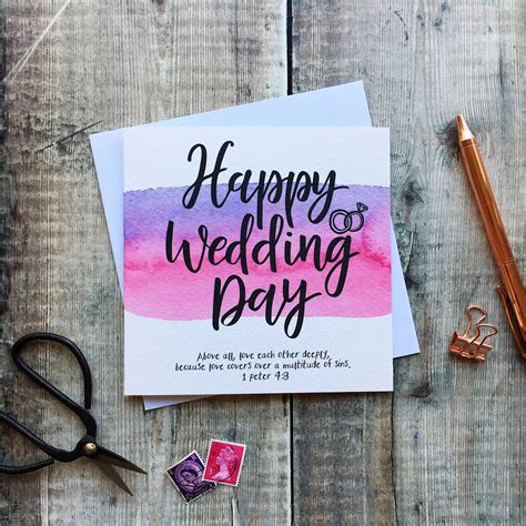 Happy Wedding Day Bible Verse Card By Izzy & Pop | notonthehighstreet.com