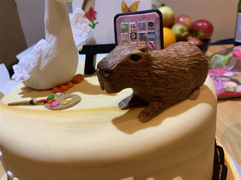 capybara pulls up on my birthday cake : r/capybara