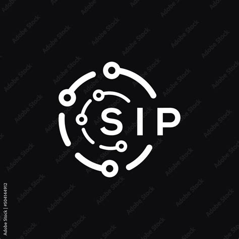 SIP technology letter logo design on black background. SIP creative ...