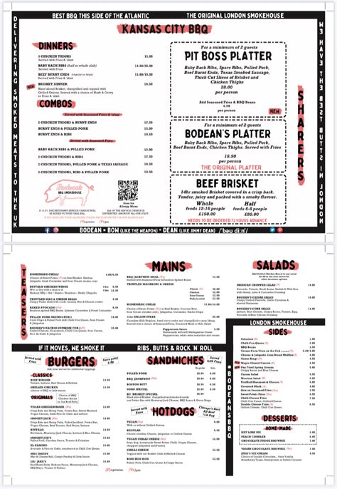 Bodean’s – Tower Hill London's full menu online