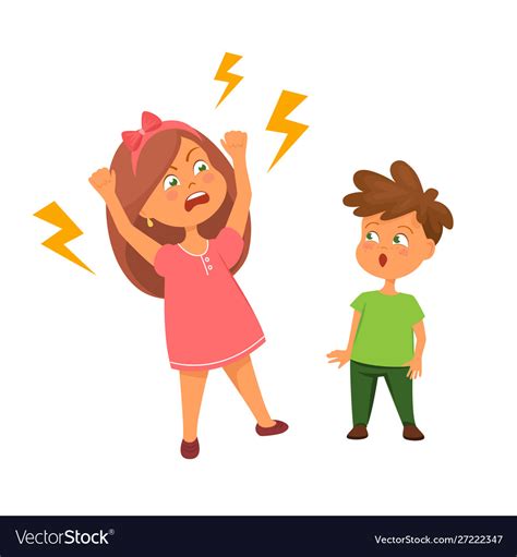 Girl shouting at boy Royalty Free Vector Image