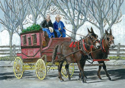 The Christmas Stagecoach Painting by Hope Holland